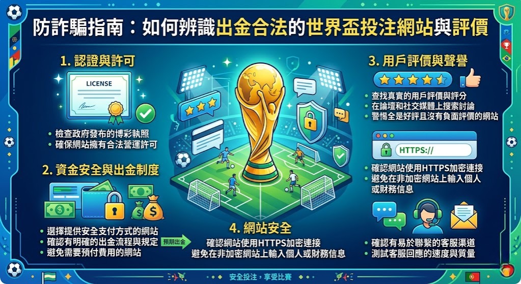 如何辨識出金合法的世界盃投注網站與評價